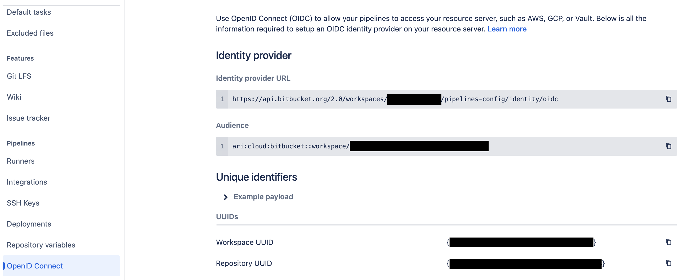 bitbucket oidc settings