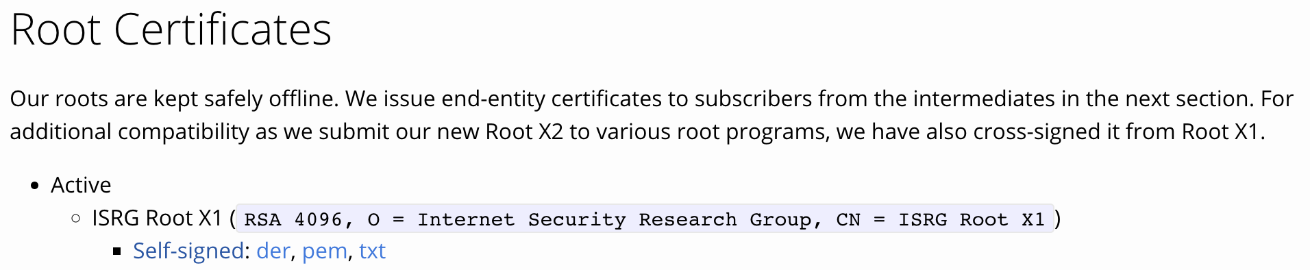 ca certificate from lets encrypt web page