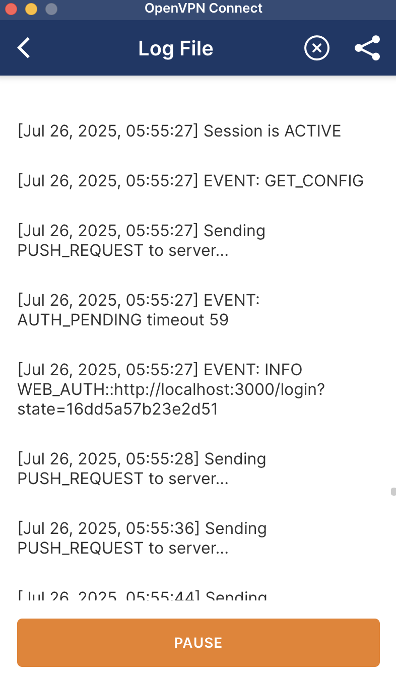 openvpn connect logs