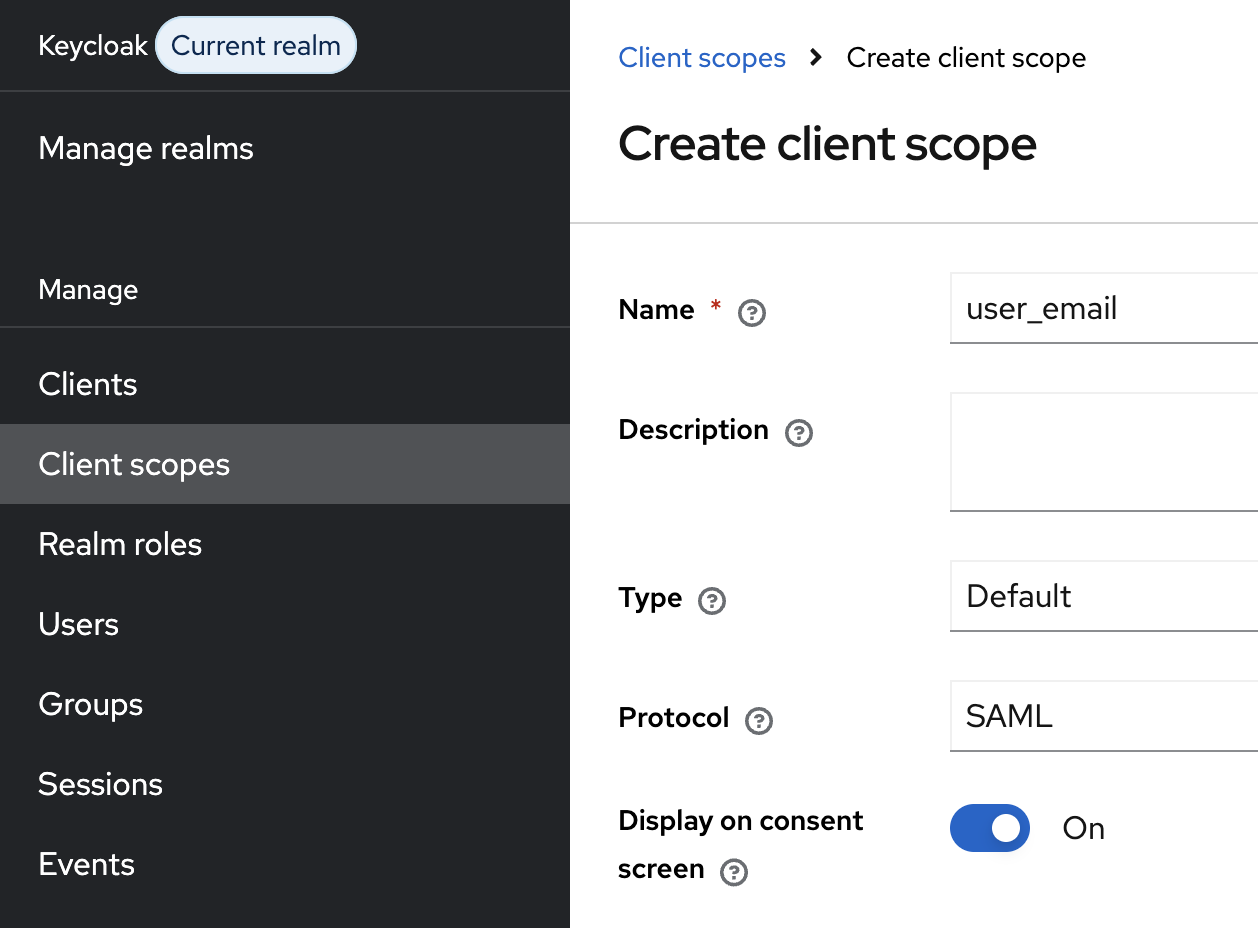 add new client scope