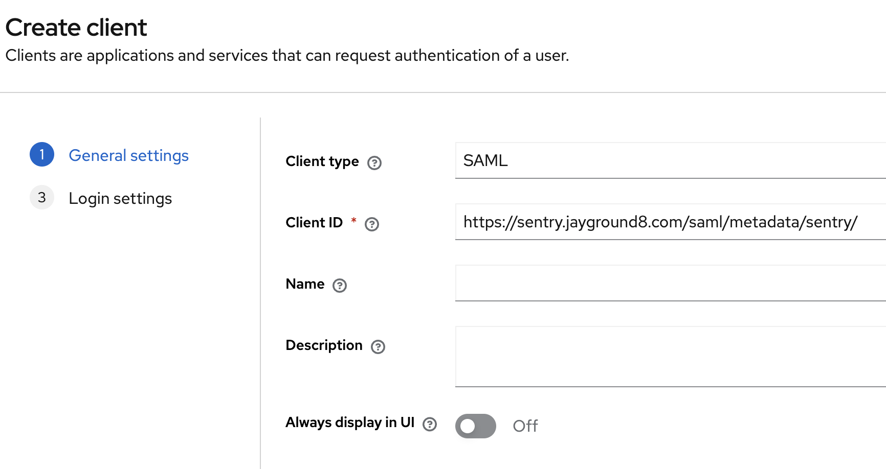creating a client on Keycloak